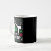 Merry Kickmas Karate Jiu Jitsu Ugly Christmas Xmas Kaffeetasse (Vorderseite Links)