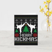 Merry Kickmas Karate Jiu Jitsu Ugly Christmas Xmas Karte (Gelbe Blume)