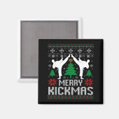 Merry Kickmas Karate Jiu Jitsu Ugly Christmas Xmas Magnet (Vorderseite/Rückseite)