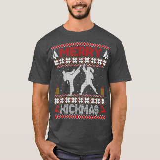 Merry Kickmas Karate Martial Arts Ugly Christmas S T-Shirt