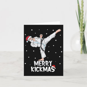 Merry Kickmas Karate Santa Claus Martial Arts Chri Karte