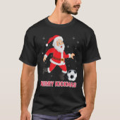 Merry Kickmas Santa Playing Soccer Weihnachten Kic T-Shirt (Vorderseite)