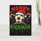 Merry Kickmas Soccer Christmas Candy Cane Ice Crea Karte (Vorderseite)