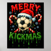Merry Kickmas Soccer Christmas Candy Cane Ice Crea Poster (Vorne)