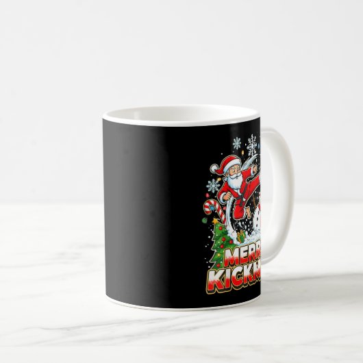 Merry Kickmas Ugly Christmas Jiu Jitsu Funny Santa Kaffeetasse (VorderseiteRechts)