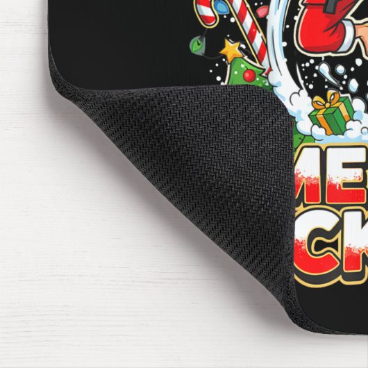 Merry Kickmas Ugly Christmas Jiu Jitsu Funny Santa Mousepad (Ecke)