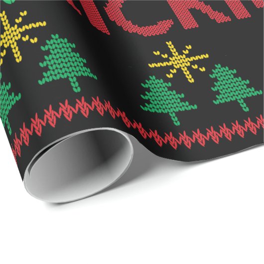 Merry Kickmas Ugly Christmas Karate Jiu Jitsu Geschenkpapier (Rolleneckpunkt)