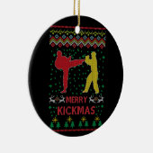 Merry Kickmas Ugly Christmas Karate Jiu Jitsu Keramik Ornament (Rechts)
