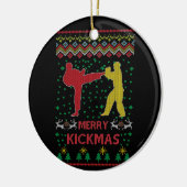 Merry Kickmas Ugly Christmas Karate Jiu Jitsu Keramik Ornament (Links)