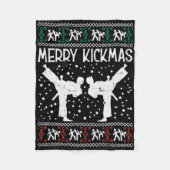 Merry Kickmas Ugly Christmas Karate Jiu Jitsu Mart Fleecedecke (Vorderseite)