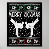 Merry Kickmas Ugly Christmas Karate Jiu Jitsu Mart Poster (Vorne)