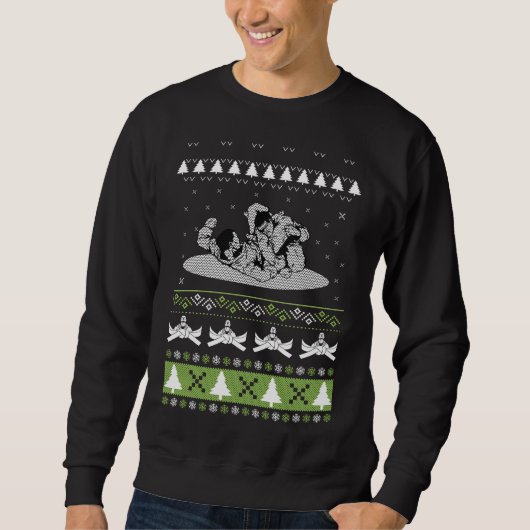 Merry Kickmas Ugly Christmas Karate Jiu Jitsur Sweatshirt (Vorderseite)