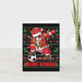 Merry Kickmas Weihnachts Fußball Ball Ugly Youth S Karte (Vorderseite)
