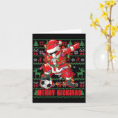 Merry Kickmas Weihnachts Fußball Ball Ugly Youth S Karte (Gelbe Blume)