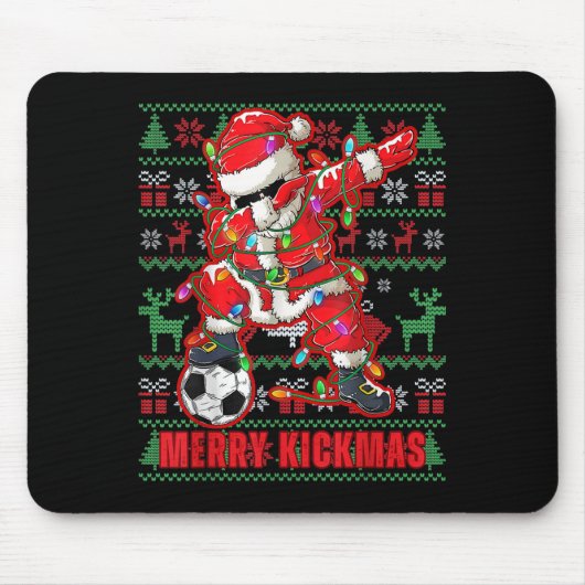 Merry Kickmas Weihnachts Fußball Ball Ugly Youth S Mousepad (Vorne)