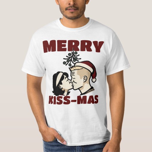 Merry Kiss-Mas Christmas T-shirt (Vorderseite)