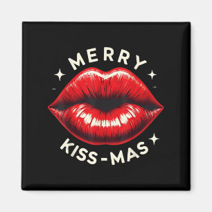 Merry Kiss-mas Weihnachtspun Kissmas Küssen Lippen Magnet