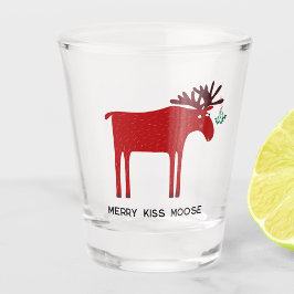 Merry Kiss Moose Christmas Schnapsglas
