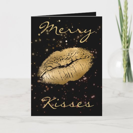 Merry Kisses Christmas Feiertagskarte (Vorderseite)