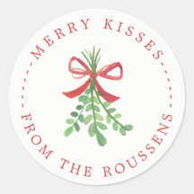 Merry Kisses Personalisiert Holiday Stickers