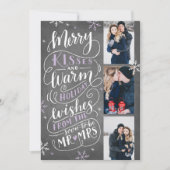 Merry Kisses Warm Wünsche Rett Date 3 Foto Lilac Save The Date (Vorderseite)