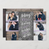 Merry Kisses Warm Wünsche Rett Date 6-Foto Lilac Save The Date (Vorne/Hinten)