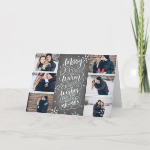 Merry Kisses Warm Wünsche Rett Datum 6 Foto geklap Feiertagskarte