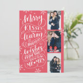 Merry Kisses Warm wünscht Save the Date 3 Foto Red (Stehend Vorderseite)