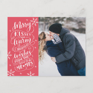 Merry Kisses Warm wünscht Save the Date Foto Ankündigungspostkarte