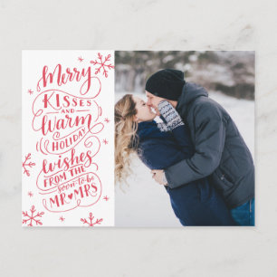 Merry Kisses Warm wünscht Save the Date Foto Ankündigungspostkarte