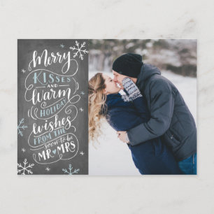 Merry Kisses Warm wünscht Save the Date Foto Ankündigungspostkarte