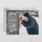 Merry Kisses Warm wünscht Save the Date Foto Ankündigungspostkarte (Vorne/Hinten)