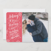 Merry Kisses Warm wünscht Save the Date Foto Red (Vorderseite)