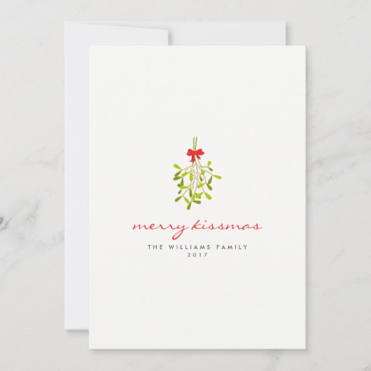 Merry Kissmas Mistletoe Christmas Cards Feiertagskarte (Vorderseite)