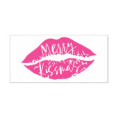 Merry Kissmas | Trendy Script Typographic Lips Permastempel (Design)