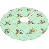 Merry Kissmoose_Happy Gnu Jahr_Xmas Urlaub Polyester Weihnachtsbaumdecke (Schrägansicht)