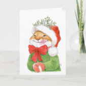 "Merry Kissmouse" Weihnachtskarte Karte (Vorderseite)