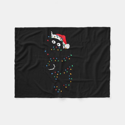 Merry Kissmy Angry Cat Christmas Funny Sarcastic H Fleecedecke (Vorderseite (Horizontal))