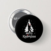 Merry Kissmy Funny Bigfoot Yeti Sasquatch Christma Button (Vorne & Hinten)
