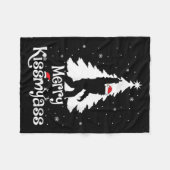 Merry Kissmy Funny Bigfoot Yeti Sasquatch Christma Fleecedecke (Vorderseite (Horizontal))