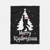 Merry Kissmy Funny Bigfoot Yeti Sasquatch Christma Fleecedecke (Vorderseite)