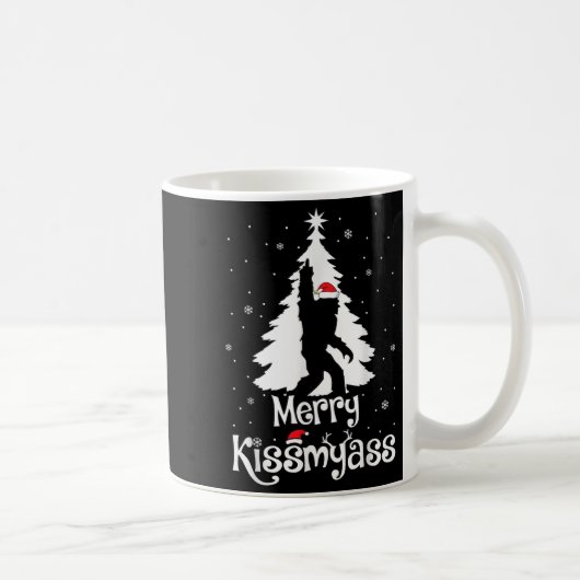 Merry Kissmy Funny Bigfoot Yeti Sasquatch Christma Kaffeetasse (Rechts)