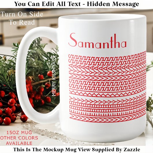 Merry Kissmyass & Custom Name Hidden Message 150R Kaffeetasse