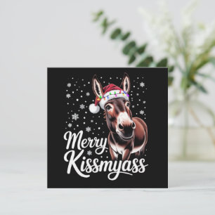 Merry Kissmyass Donkey Sarcastic Xmas Funny Pajama Einladung