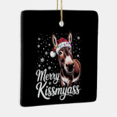 Merry Kissmyass Donkey Sarcastic Xmas Funny Pajama Keramikornament (Rechts)
