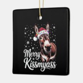 Merry Kissmyass Donkey Sarcastic Xmas Funny Pajama Keramikornament (Links)
