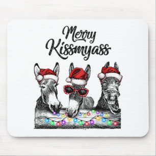 Merry Kissmyass Donkey Weihnachtsmannmütze String  Mousepad