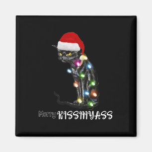 Merry Kissmyass Fun Katze Weihnachtsleuchten 2 Magnet