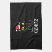 Merry Kissmyass Funny Cat Christmas Lights Premium Geschirrtuch (Vertikal)