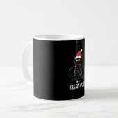 Merry Kissmyass Funny Cat Christmas Lights Premium Kaffeetasse (Vorderseite Links)